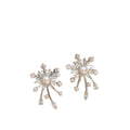 Gold Tone Floral Pearl Tassel Stud Earrings Decorative Jewelry view 5
