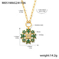 Gold Paperclip Snowflake Enamel Pendant Necklace Zircon Accents view 7