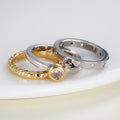 Three Piece Two Tone Stacking Ring Set Metal Jewelry Design view 3
