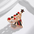 Christmas Tree Crystal Enamel Metal Brooch Pin 3.4 x 4.5 cm view 5