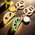 Jeweled Lemon Wedge Keychains with Plain Heart Cord and Loose Loop Options view 8