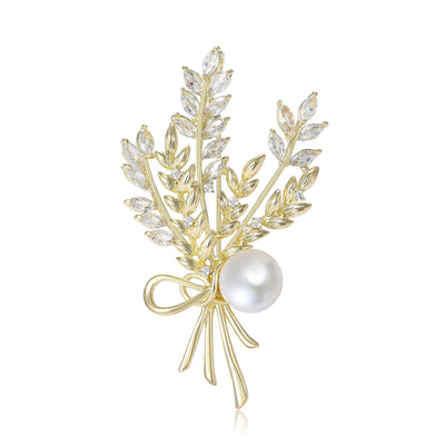 Front view of the wheat spray brooch