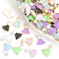 Enamel Shuttlecock Charms in Six Colors and Two Metal Tones view 1