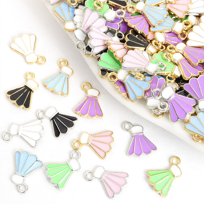 Enamel Shuttlecock Charms in Six Colors and Two Metal Tones