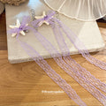 White Starfish Purple Lace Ribbon Duckbill Hair Clip view 2