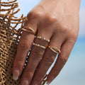 Open Ring Shell Beads Clear Or Pink Zircon Accents view 3