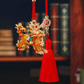 Crystal Qilin Rearview Mirror Tassel Car Ornaments in Four Options view 1