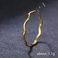 Smooth Wavy Ultra-Slim Band Ring In Four Metal Tones view 4