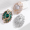 Green Flower Crystal Nine Designs Metal Brooch Pin view 5