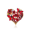 Red Gold Tone Butterfly Crystal Two Designs Metal Brooch Pin view 1