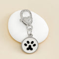 Enamel Corgi Dog Paw Print Silver-Tone Charm Keychain view 4