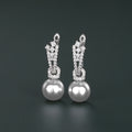 Silver Tone Pearl Drop Earrings In Yellow White And Gray view 6