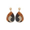 Layered Teardrop Statement Earrings in Neutral or Red Orange view 5