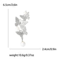 Cascading Triple Butterfly Pearl Dangle Brooch Gold Silver view 7