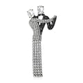 Rhinestone Dress Brooch With Bow And Long Chain Fringe view 2