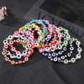 Colorful Round Resin Evil Eye Bead Stretch Bracelets in Twelve Colors view 2