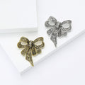 Openwork Ribbon Bow Brooch An Openwork Ribbon Bow Crystal Accent Pin view 2