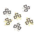 Black Outline Four Leaf Clover Charms in Gold and Silver Tones view 5