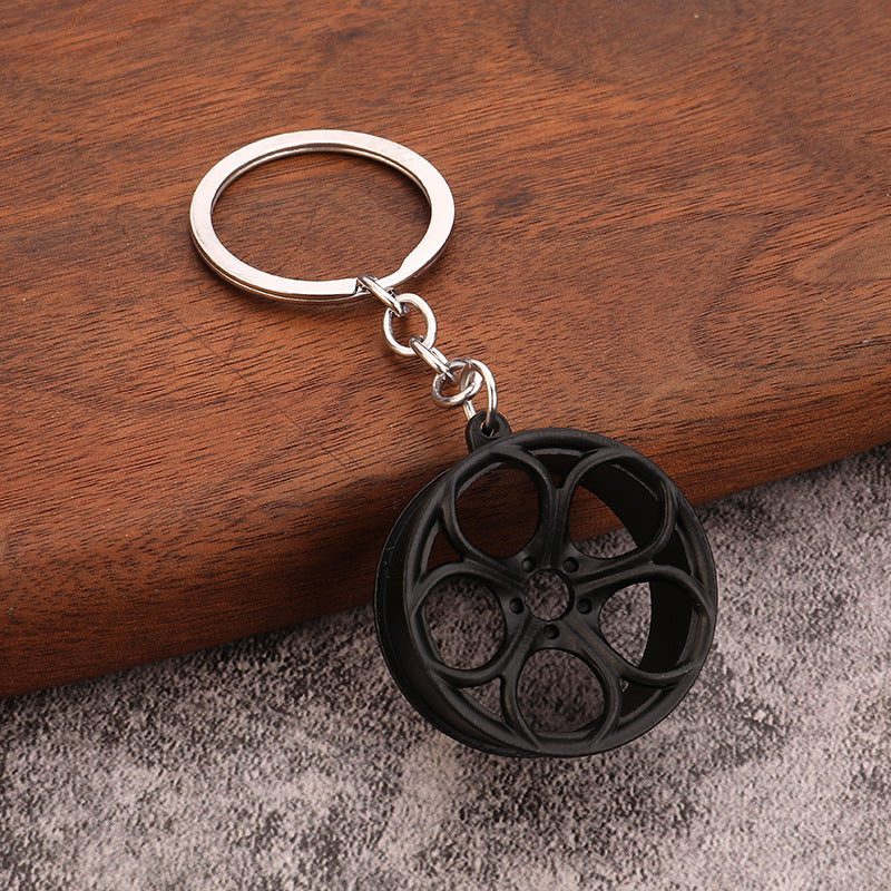 Car Wheel Rim Alloy Metal Keychain Creative Gift Accessory