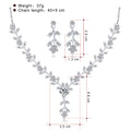 Black Silver Tone Crystal Leaf Vine Metal Necklace and Earring Set view 6