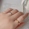 Gold Tone Smooth Polished Domed Plain Metal Band Ring view 4