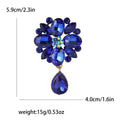 Crystal Flower Cluster Brooch With Teardrop in Eight Colors view 8