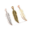 Slender Feather Metal Charms in Four Mixed Finish Options view 5