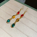 Gold Multicolor Oval Cabochon Earrings Bracelet Necklace view 6