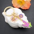 Four-Color Butterfly Pearl and Flower Bouquet Mother Keychain Collection view 3