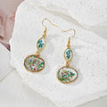 Gold Hook Pressed Flower Resin Drop Earrings 4 Style Mix view 3