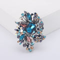 Antique Leaf Cluster Brooch Large Center Crystal Four Colors view 6