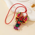 Beaded Lobster Charm Pendant with Red Cord and Sequin Tail view 1