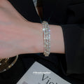 Triple Row Rhinestone Oval Bangles Silver Rose Gold view 3