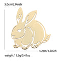 Flat Outline Rabbit Brooch in Polished Gold or Silver Tone view 7