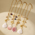 Gold Stainless Steel Sea Shell Turtle Charm Beach Necklaces view 4