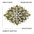 Oval Crystal Floral Brooch in Six Color Variants for Jackets and Scarves view 6