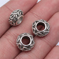 13x7mm 2.5g Antique Silver Zinc Alloy Barrel Large Hole Loose Metal Beads for Bracelet Necklace DIY Jewelry