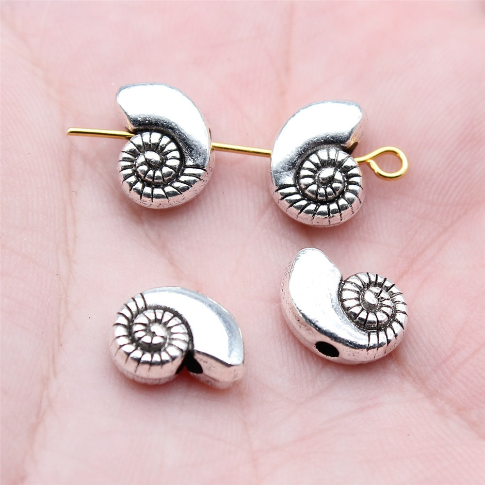 8x11mm 1.3g Multicolor Zinc Alloy Conch Loose Metal Beads for Ocean Theme DIY Jewelry Making