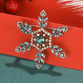 Geometric Crystal Snowflake Brooch in Green or Pink view 4
