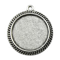 Beaded Edge Round Cabochon Pendant Trays in Two Finishes view 3