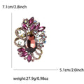 Crystal Loop Leaf Brooch with Faceted Stones for Jackets and Scarves view 6