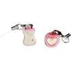 Flocked Heart Apple And Apple Core Charm Keychains 2 Styles view 5