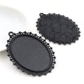Ornate Oval Pendant Bezel Trays in Seven Metal Finishes view 6