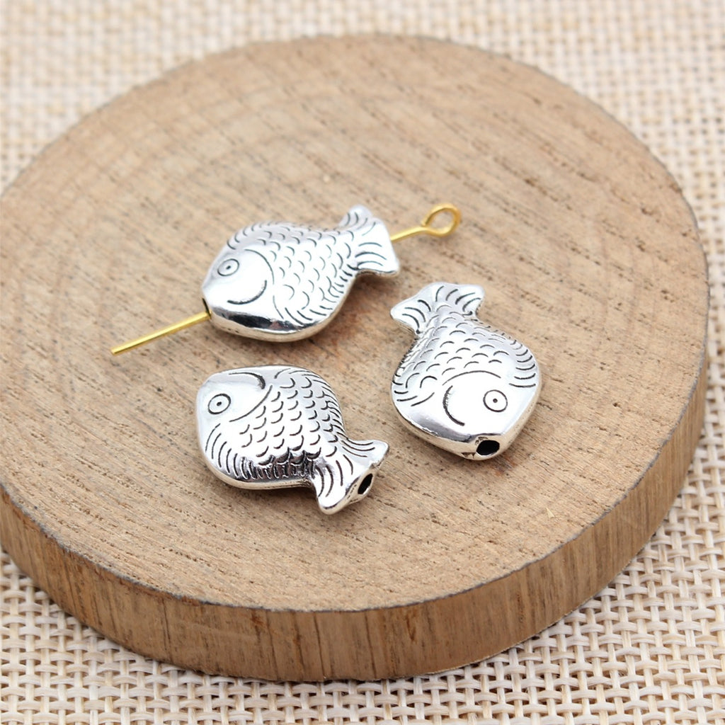 17x13x5.6mm 3.1g Multicolor Zinc Alloy Fish Small Hole Spacer Beads for Necklace Bracelet Making