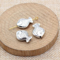 Patterned Fish Shape Metal Beads for Jewelry Making view 2