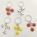 Mini Sports Ball Keychains Triple Charm Metal Ring 5 Styles view 1