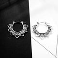 Silver Tone Filigree Heart Hoop Earrings in Two Designs view 5