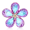 Five Petal Faceted Crystal Flower Brooch in Two Colors view 1