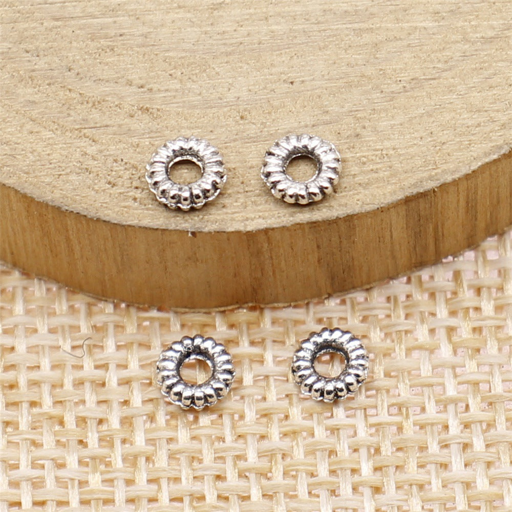 4mm 0.1g Multicolor Zinc Alloy Round Small Hole Spacer Beads for Bracelet Necklace DIY Jewelry Making