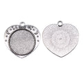 Heart Shape Round Pendant Settings for Jewelry Making view 2